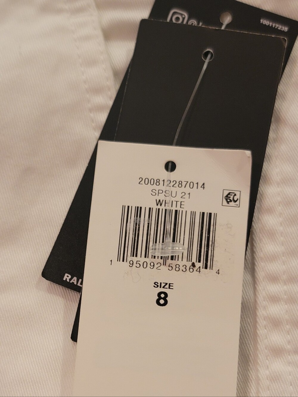 NWT Lauren Ralph Lauren White Twill Chino Pants Size 8 - Picture 8 of 12